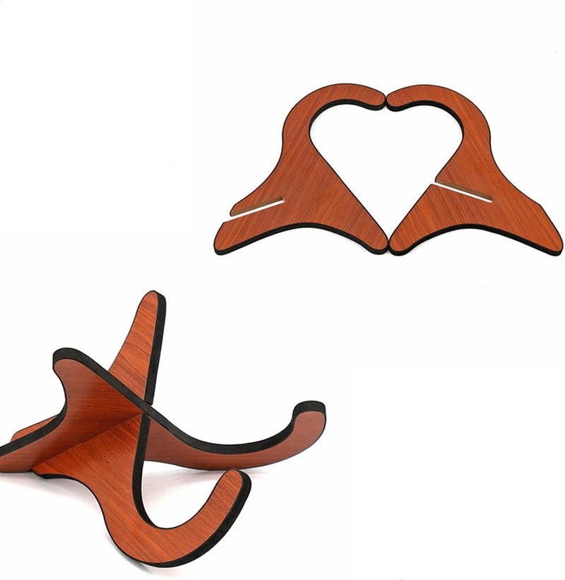 Beetoo Mahogany Foam Ukulele Stand, Portable Wooden Stand for Ukulele, Mandolins and Violins - Image 4